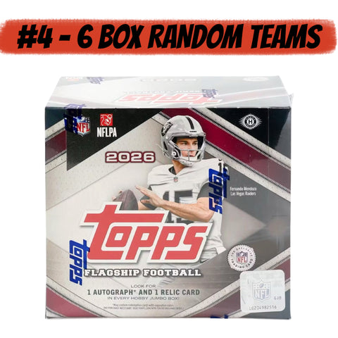 26TJF4- #4 - 2026 Topps Football Jumbo 6 Box Case Break - Random Teams