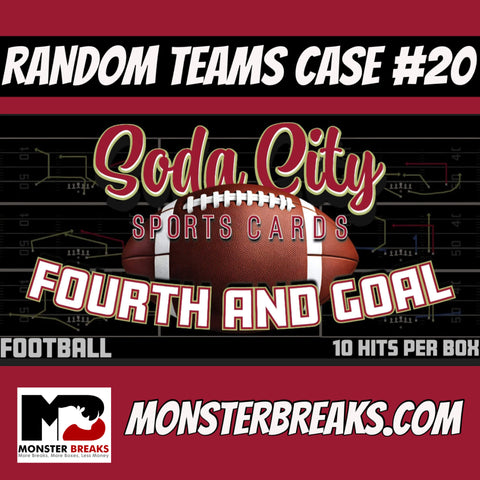 SCF20- SODA CITY “4TH AND GOAL” FOOTBALL REPACK - RANDOM TEAMS CASE #20