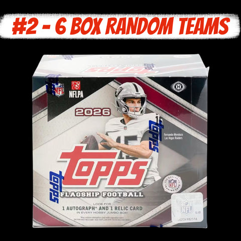 26TJF2- #2 - 2026 Topps Football Jumbo 6 Box Case Break - Random Teams