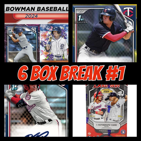24BH6B-  2024 BOWMAN HOBBY 6 BOX 1/2 CASE RANDOM TEAMS BREAK #1