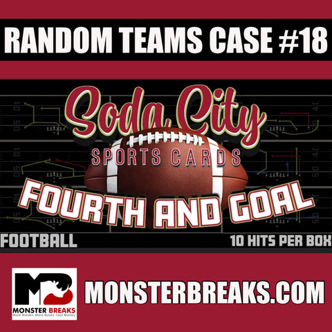 *LAST CASE* SODA CITY “4TH AND GOAL” FOOTBALL REPACK - RANDOM TEAMS CASE #18